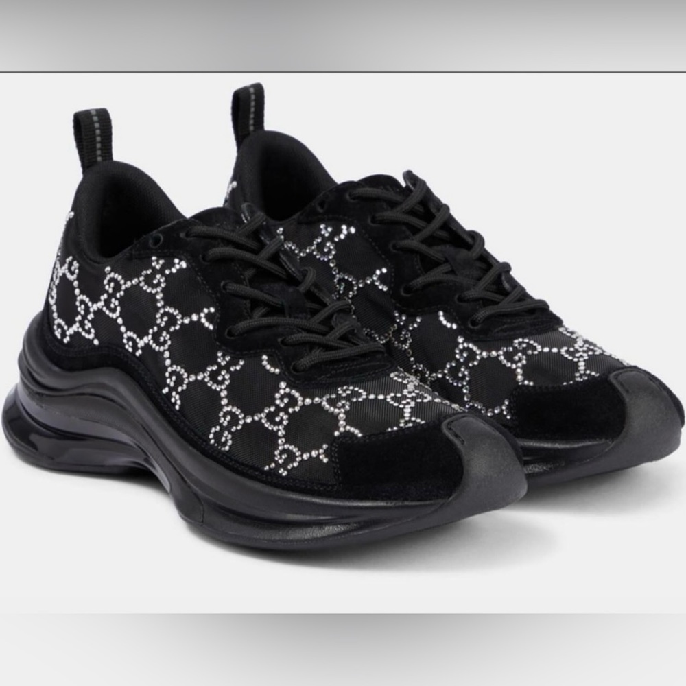 Gucci Black Crystal-Embellished Women's Sneakers